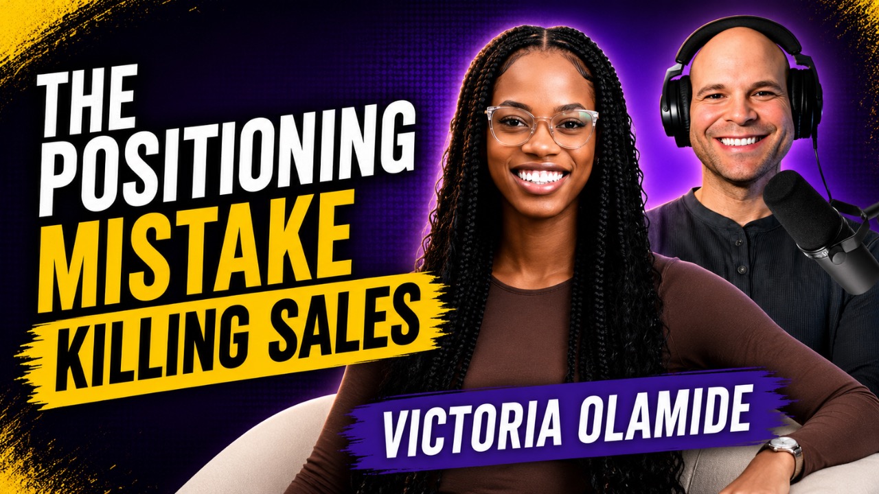 Victoria Olamide hosting the From Seen to Paid LinkedIn Live on positioning mistakes that kill sales